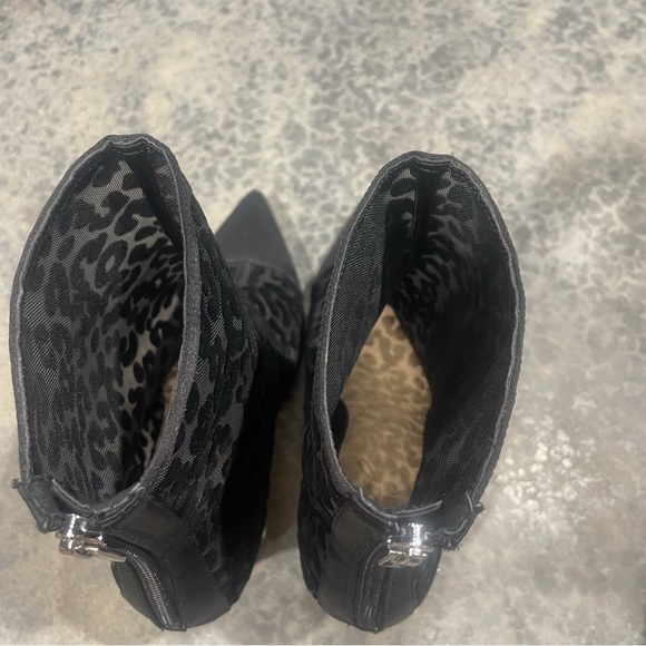 Jewel Badgley Mischka- SZ 7.5 Cheetah Print Black Sheer Booties - Picture 6 of 9